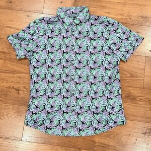 Mizzen + Main Halyard Short Sleeve Mens L Trim Palm Leaf Print Performance Beach